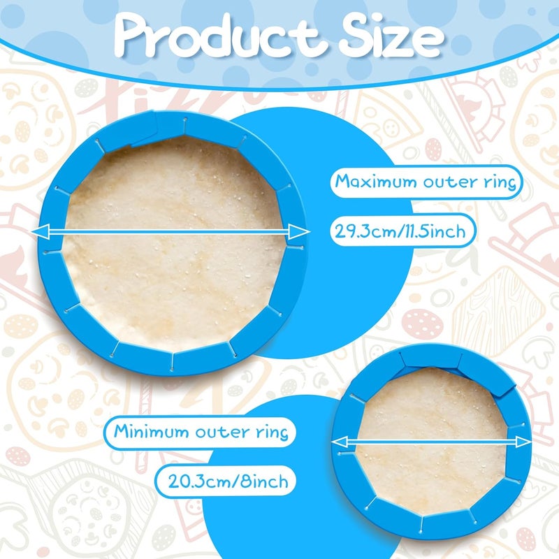 WYMECT 2 PCS Adjustable Silicone Pie Crust Shield, BPA-Free, Pie Pans Reusable Protector for 8-10.7 Inch Pies, Heat Resistant Up to 450°F, Dishwasher Safe, Ideal for Baking Pies, Pizza & More (Blue) - Image 2